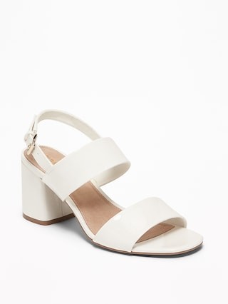 Faux-Leather Slingback Block-Heel Sandals for Women | Old Navy US