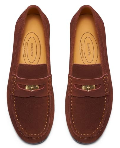 Journey West Ivy Style Suede Slip-on Penny Loafers Shoes for Women | Amazon (US)