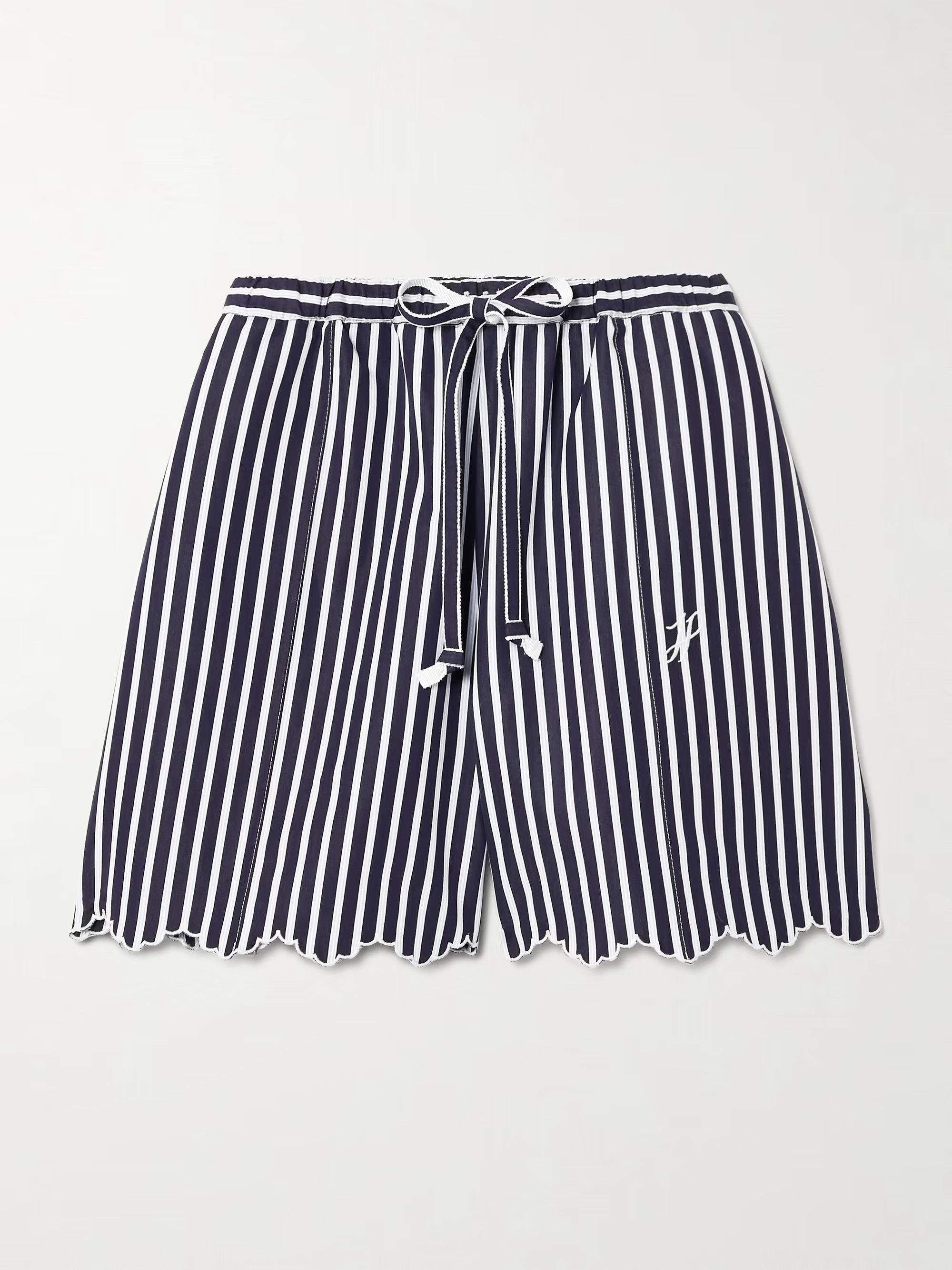 Embroidered striped cotton-poplin shorts | NET-A-PORTER (UK & EU)