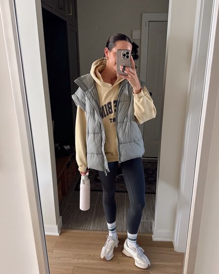Yesterday’s comfy outfit 💛
Hoodie: sized up (M)
Vest: sized down (XS)
Leggings: sized down (4) 
Sneakers: true to size 

Errands outfit / athleisure / sahm 

#LTKfitness #LTKshoecrush #LTKfindsunder100