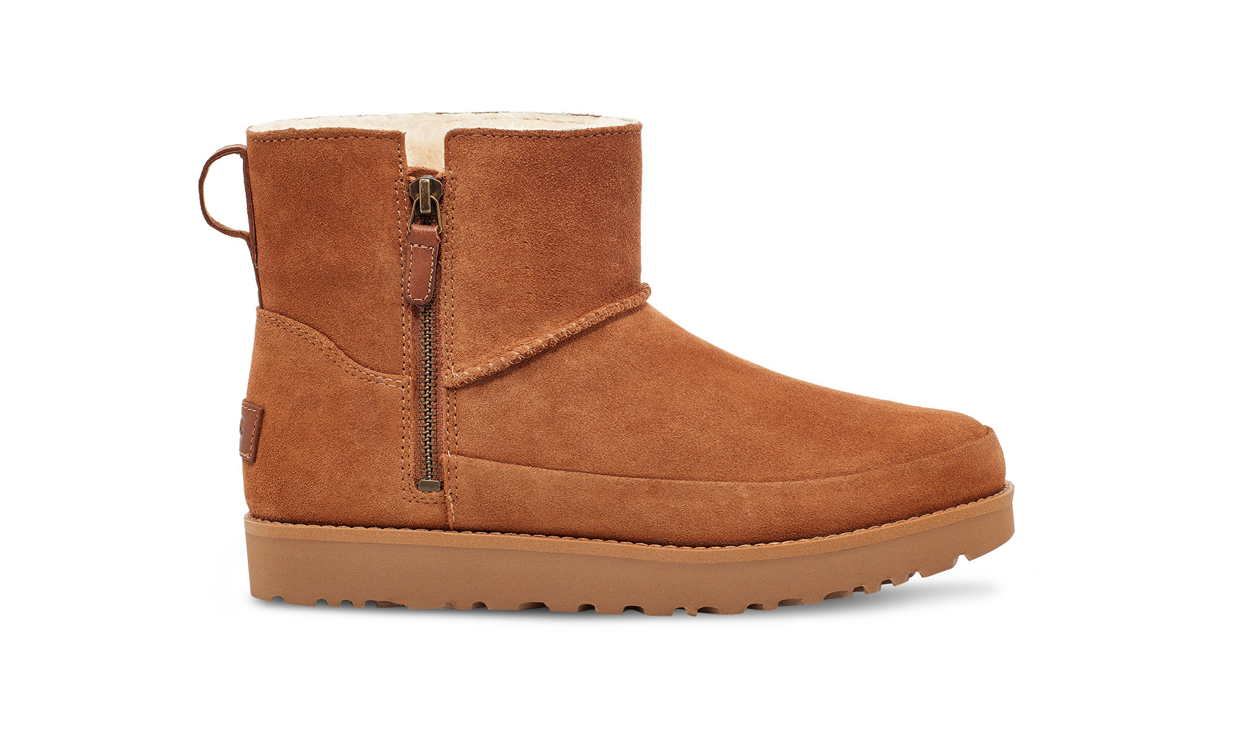 UGG Women's Classic Zip Mini Sheepskin Classic Boots in Brown, Size 7 | UGG (US)