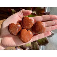 Goldstone Heart Sparkle Pocket Crystal Gift | Etsy (US)