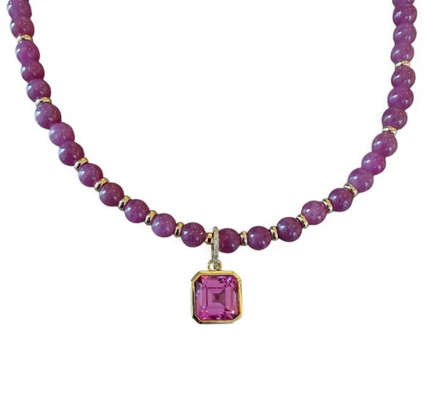 PINK RUBY &amp; PINK TOPAZ NECKLACE – SHAKTI | SHAKTI JEWELRY