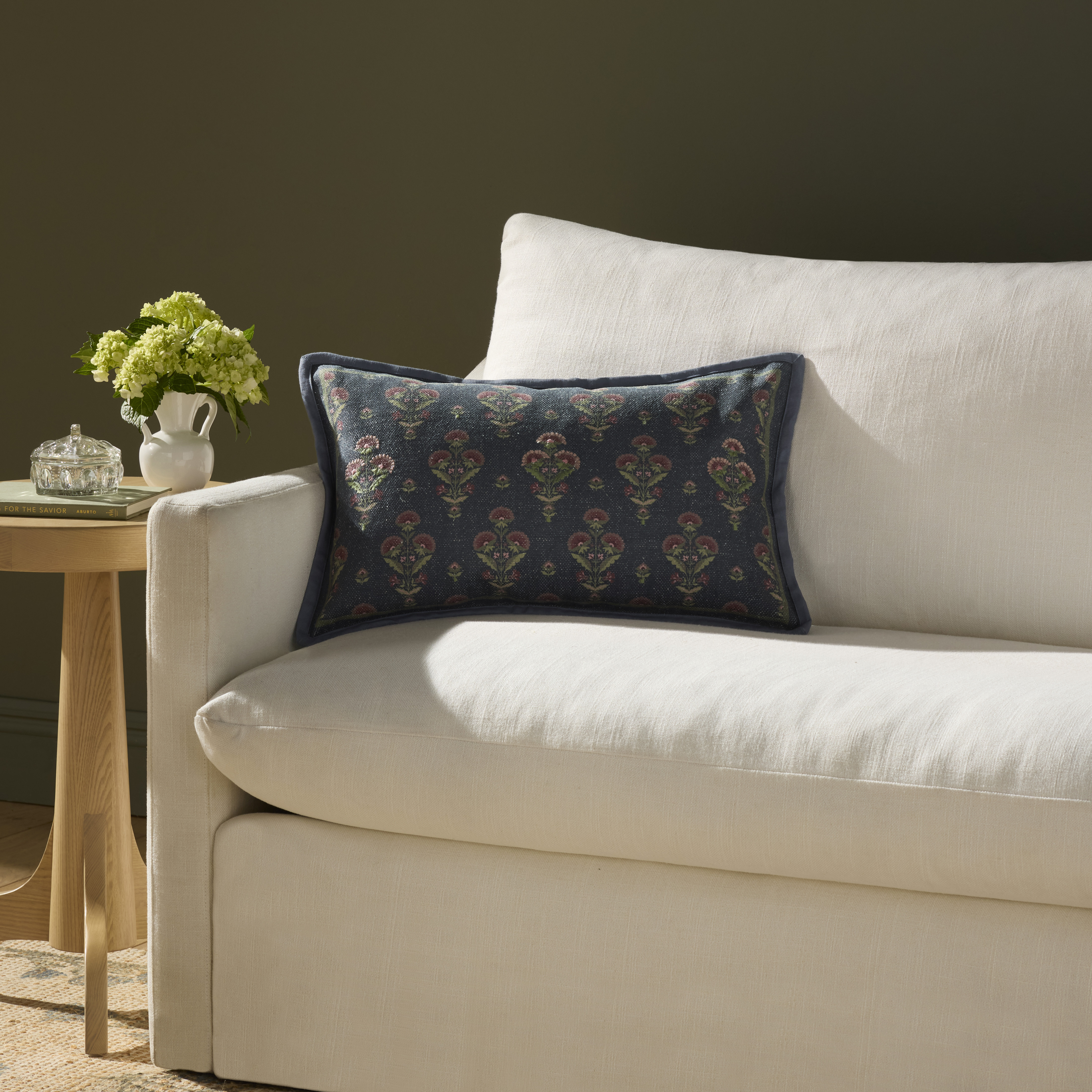 Marigold Pillow PCJ-0038 Blue Cotton | Rugs Direct