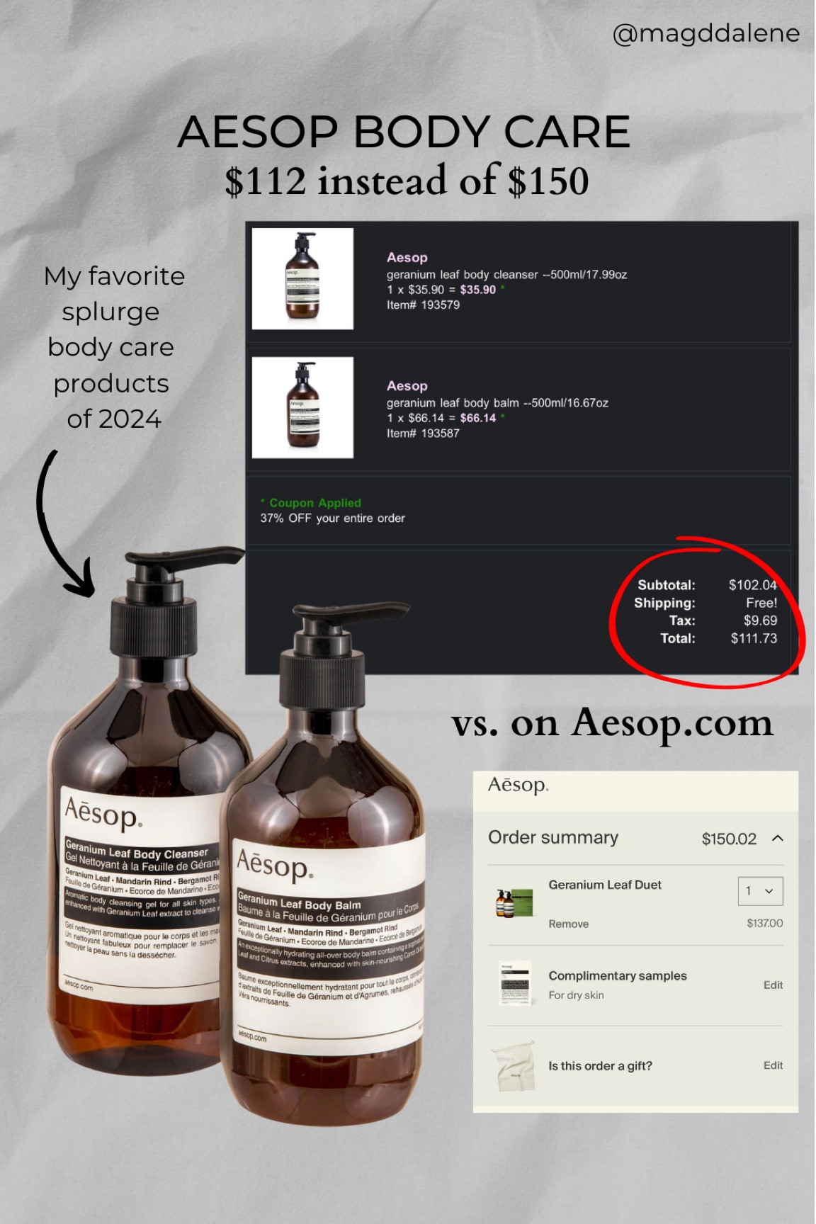 Aesop body care on sale. This is a gift for self and family to reset after the crazy Christmas period. This is my motivation to get in the shower and feel spoiled. I usually go for unscented body care, but Aesop is the only brand that does smells that elevate the mood. I don’t know why the hand soap went viral, when the body care is really what we should be looking at for that “at-home spa-feel”. I usually get this from Japan, but that’s only if I’m blessed to go. Plus don’t get me wrong, it’s heavy stuff so it weighs your luggage down. I was so happy to find this deal. Usually the body balm itself is $100. 

#LTKBeauty #LTKFamily #LTKSaleAlert