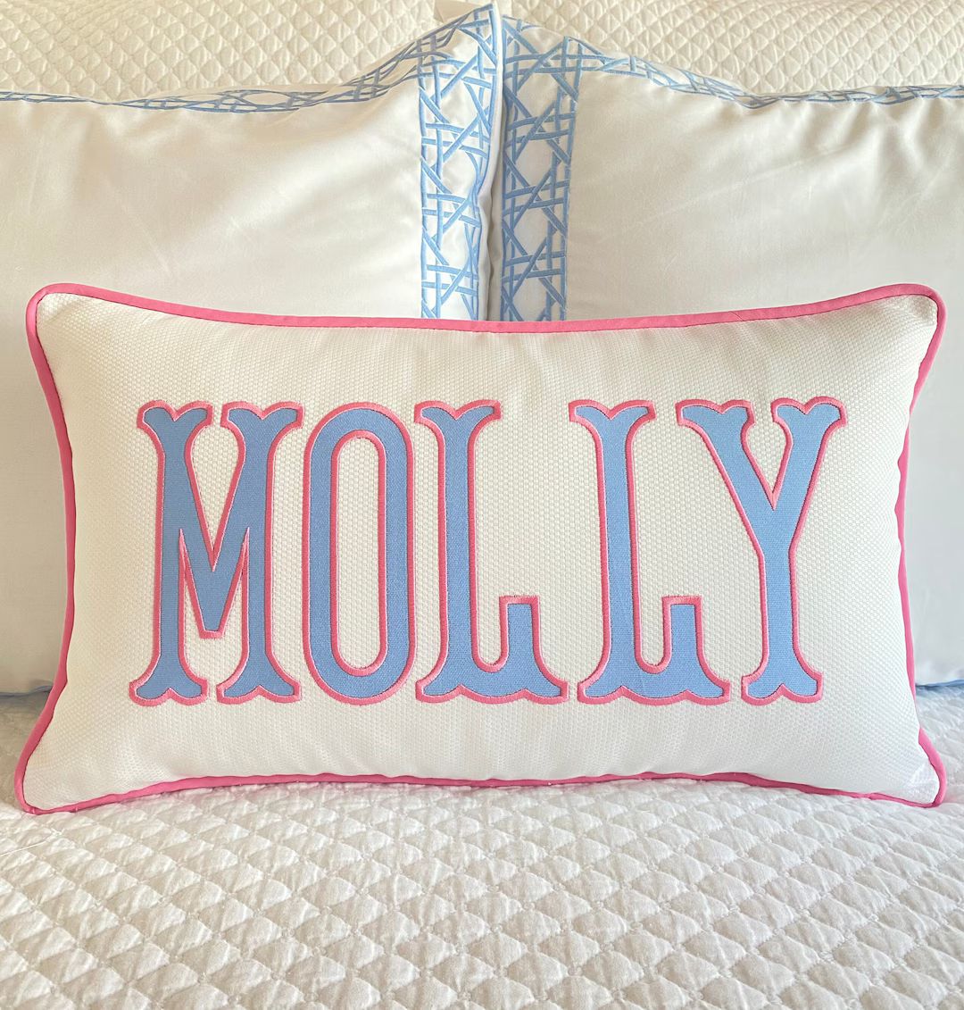 Applique Name Pillow Cover - Etsy | Etsy (US)