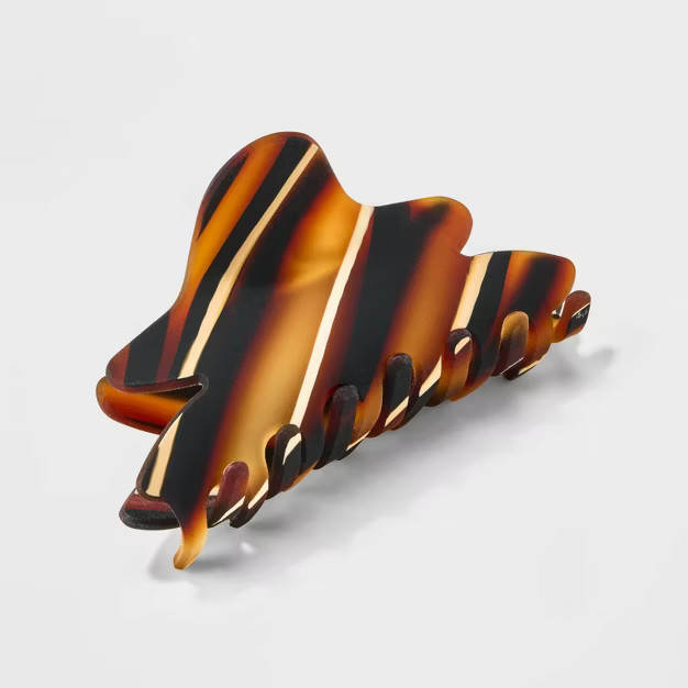Wavy Shape Claw Hair Clip - Universal Thread™ Black/Brown | Target