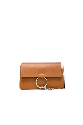 Chloe Small Faye Grained Calfskin Shoulder Bag in Caramel | FORWARD by elyse walker