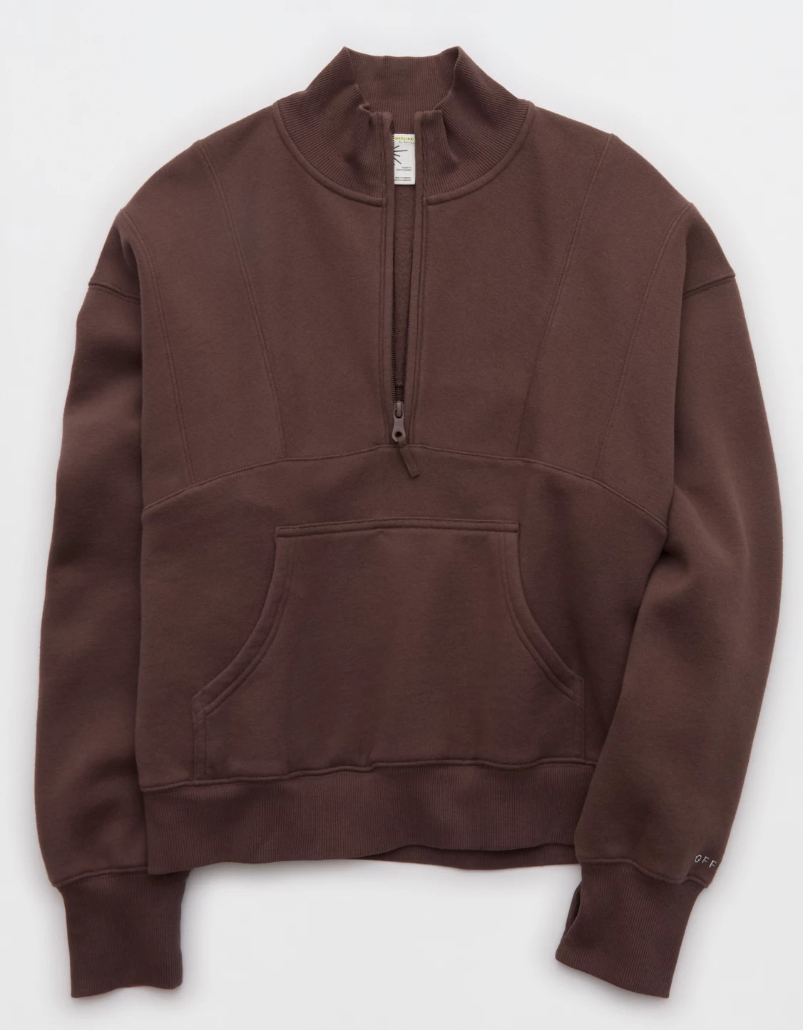 OFFLINE By Aerie Cloud Fleece Seamed Quarter Zip Sweatshirt | Aerie