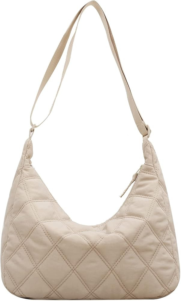 JBB Women Hobo Shoulder Bag Puffer Small Tote Crossbody Bag Purse Cotton Handmade Bags Handbag wi... | Amazon (US)