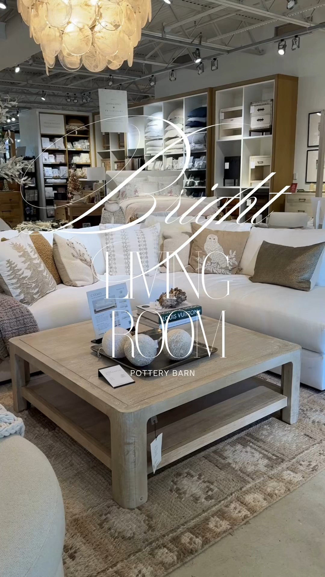 Dreamy neutral living room inspo from Pottery Barn! 🤍❄️✨ Featuring the Carmel Wide Arm Return Bumper Sectional in Warm White Performance Twill — the comfiest, most inviting centerpiece for a cozy winter home. 😍 Paired with the Aptos Square Coffee Table and Aptos Media Cabinet for that warm, neutral look I love. 🫶🏻 Soft winter accents pull everything together for a bright, welcoming space you’ll want to curl up in all season. ☃️ Linked this whole setup for easy shopping! ☺️ #PotteryBarn #NeutralHomeDecor #LivingRoomInspo 

#LTKHome #LTKSaleAlert #LTKHoliday