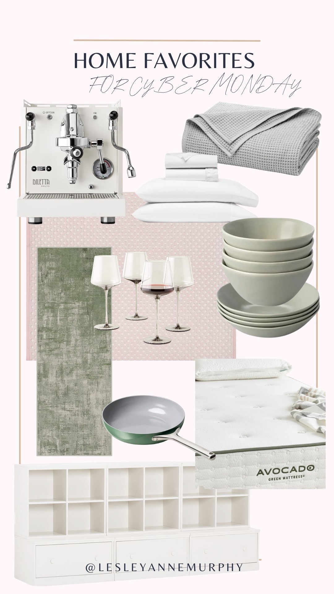 All of our favorite things in our home are on Cyber Monday! Our espresso machine is essential, and I love these rugs we got last year on Black Friday. Can’t beat these non stick pans, organic mattress, or luxe sheet set! Also if you’re in need of toy organization, we’ve loved this one for years!

#LTKSaleAlert #LTKCyberWeek #LTKHoliday