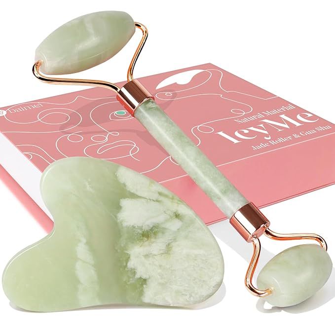 BAIMEI Jade Roller & Gua Sha Set Face Roller and Gua Sha Facial Tools for Skin Care Routine and P... | Amazon (US)