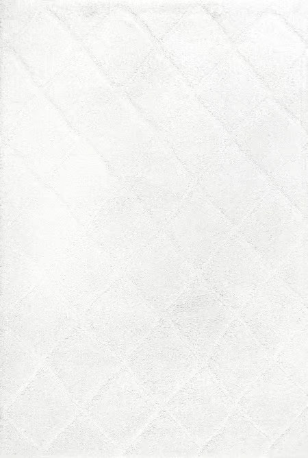 White Classic Moroccan Trellis Shag Area Rug | Rugs USA