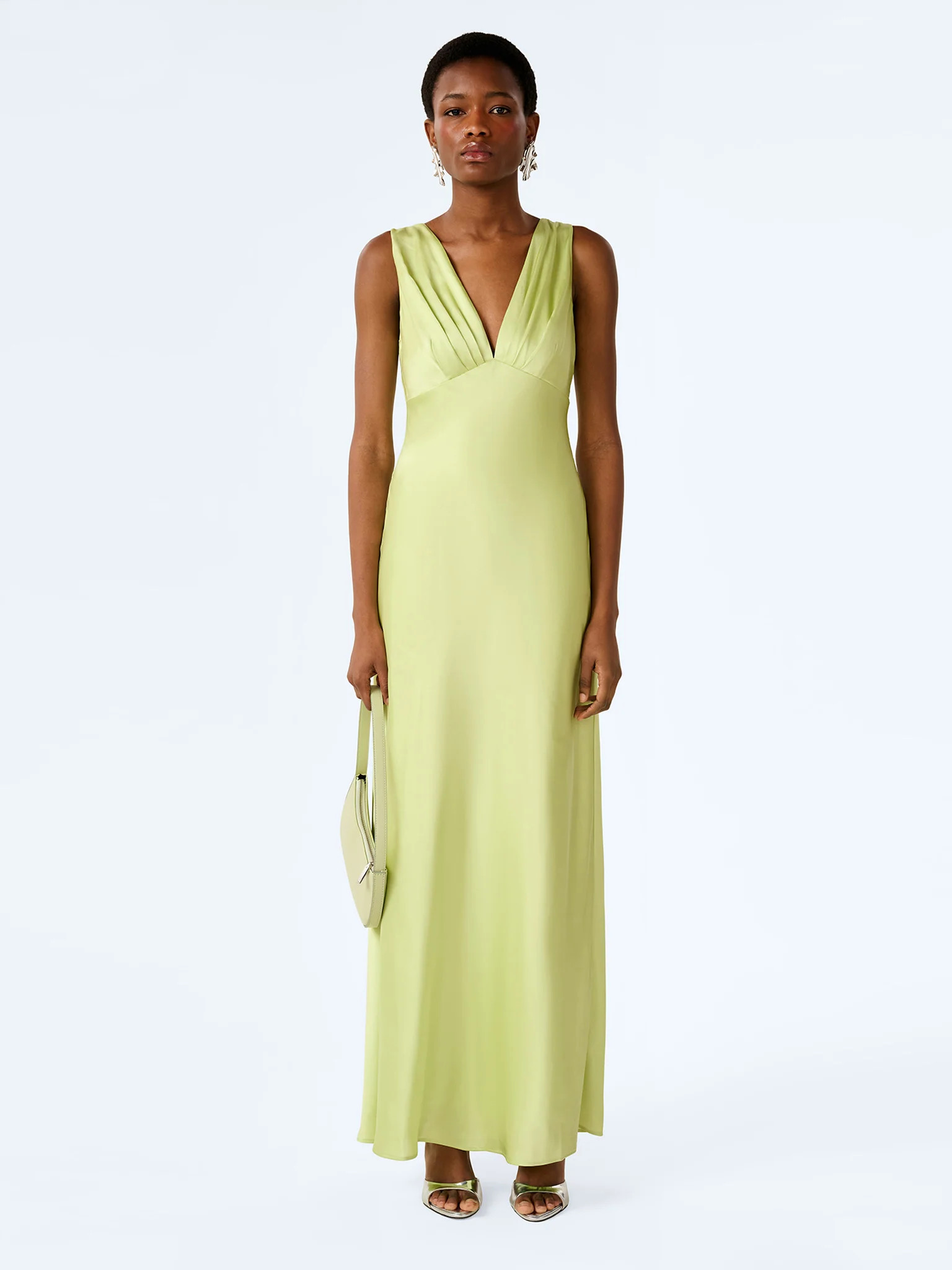 Casey Dress in Shaddow Lime | OMNES UK