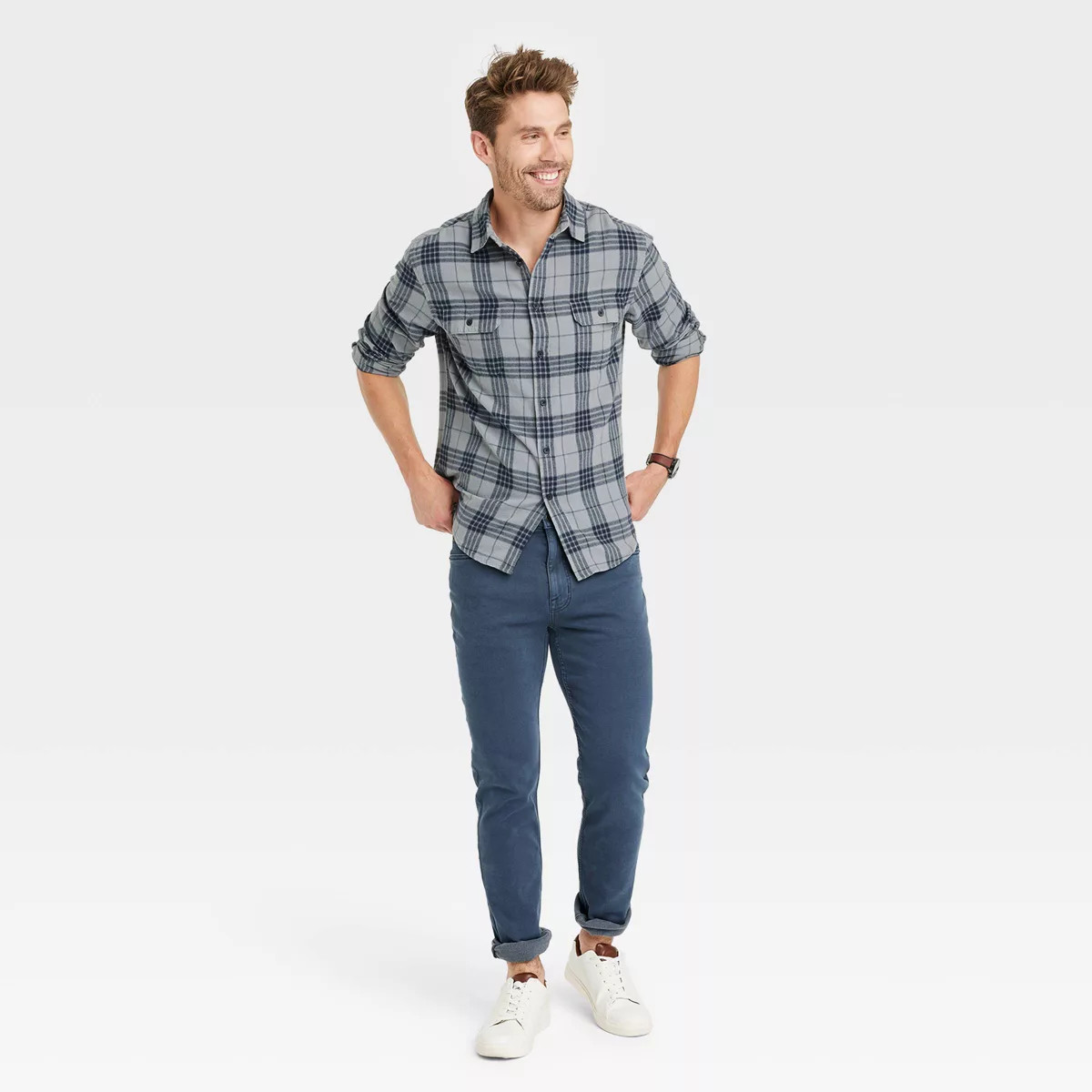 Men's Midweight Flannel Long Sleeve Button-Down Shirt - Goodfellow & Co™ | Target