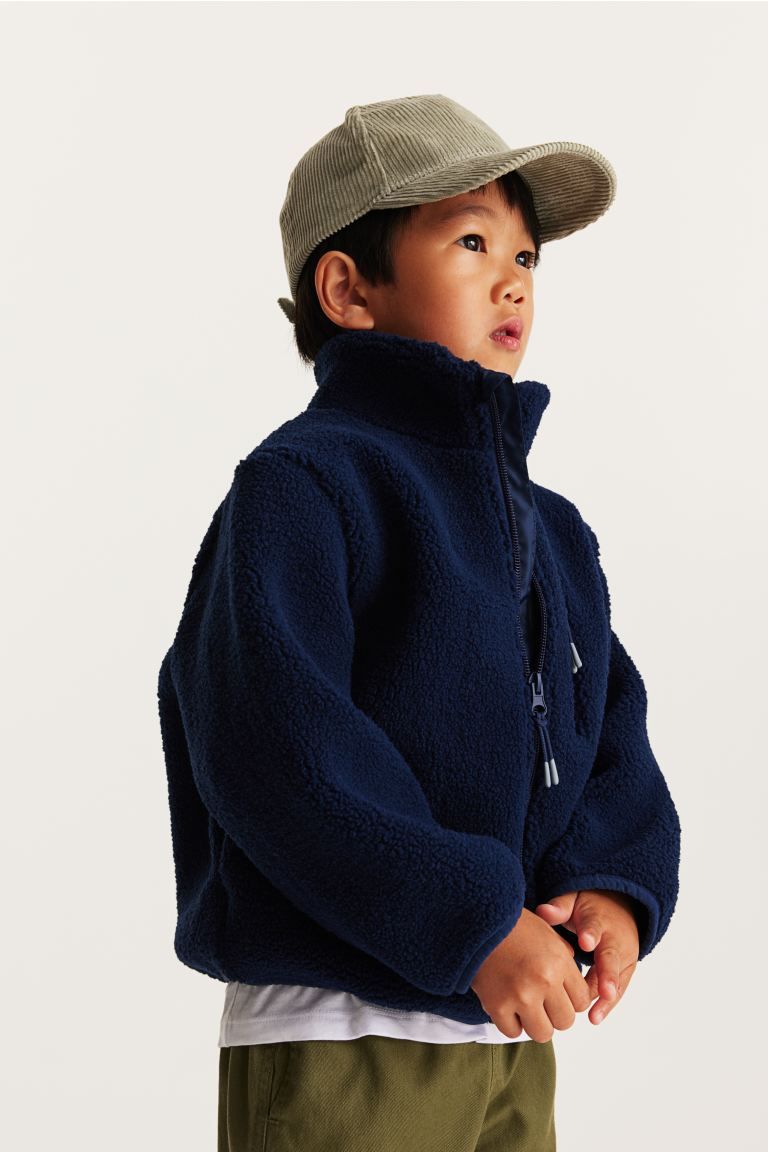 Teddy jacket - Navy blue - Kids | H&M GB | H&M (UK, MY, IN, SG, PH, TW, HK)