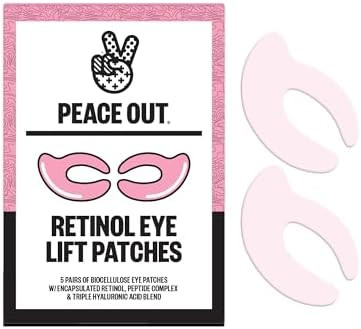 PEACE OUT Retinol Eye Lift Patches to Lift, Firm and Revitalize Tired Eyes, 360° Coverage Target... | Amazon (US)