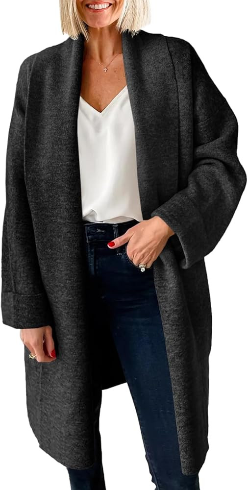 Saodimallsu Womens Long Cardigan Sweaters Chunky Open Front Oversized Slouchy Knit Fall Trendy Co... | Amazon (US)