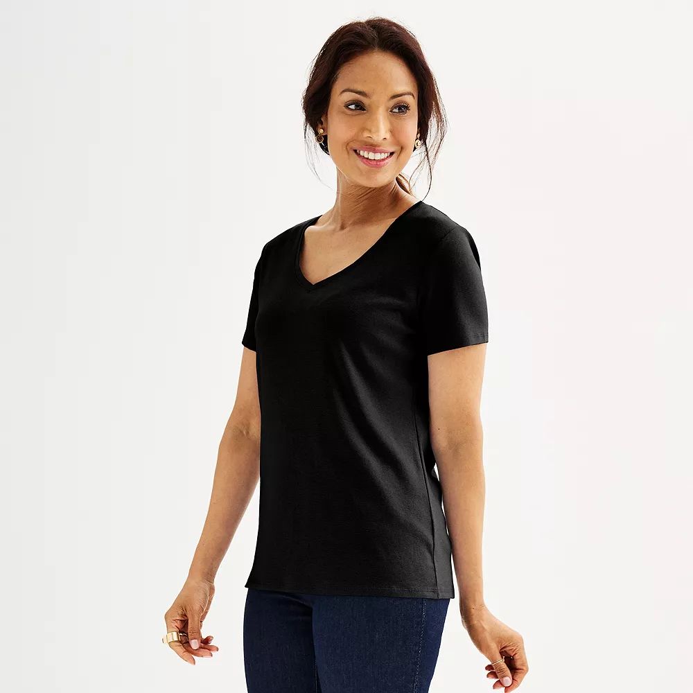 Women's Croft & Barrow® Essential V-Neck Tee | Kohl's