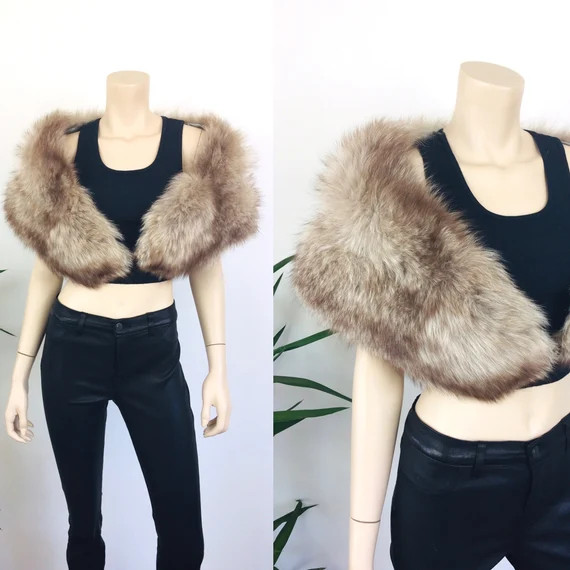 Vintage Fluffy FOX FUR STOLE / Shoulder Wrap / Collar | Etsy (US)