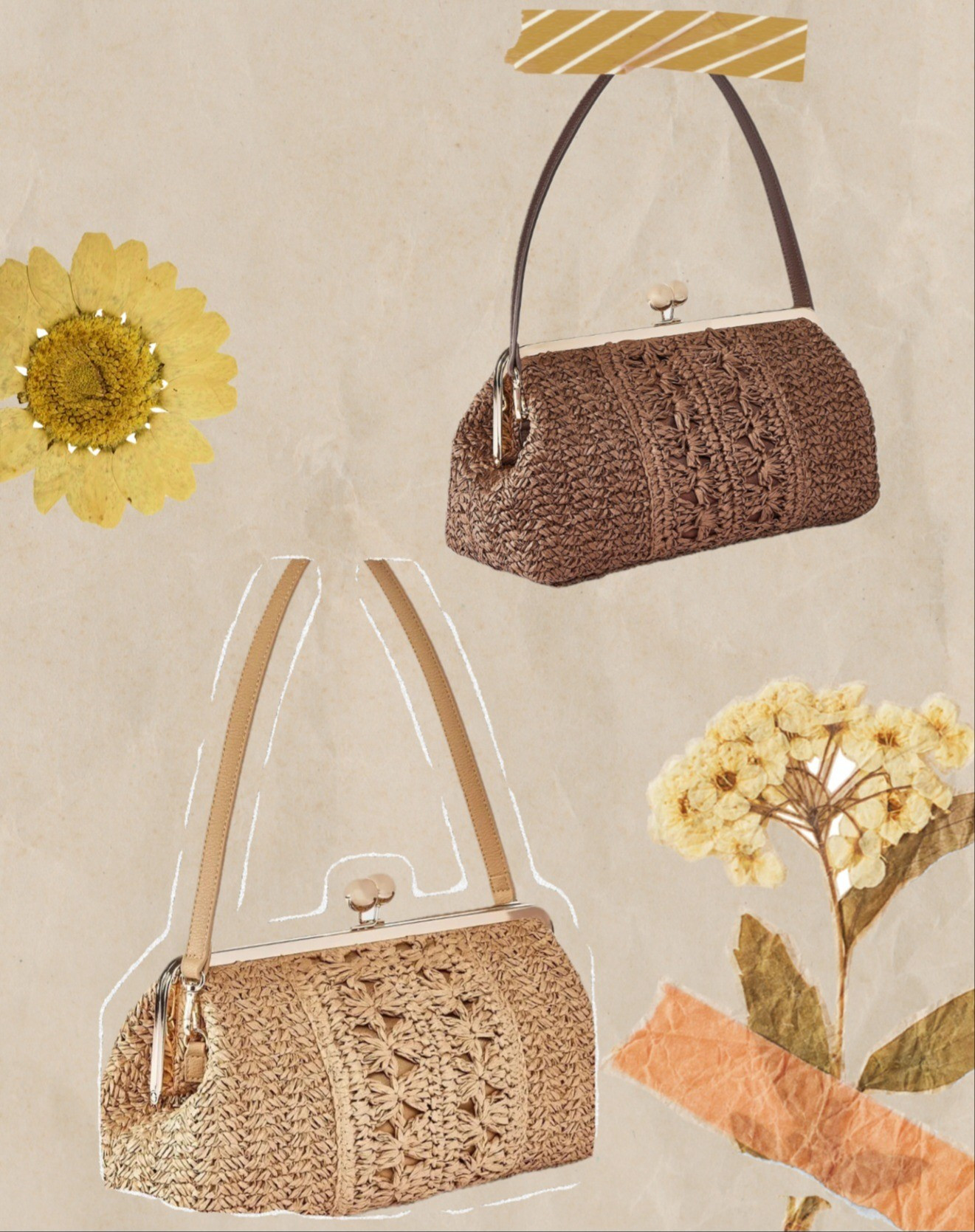 Most viral clutch now in a straw material and 2 different shades for summer


