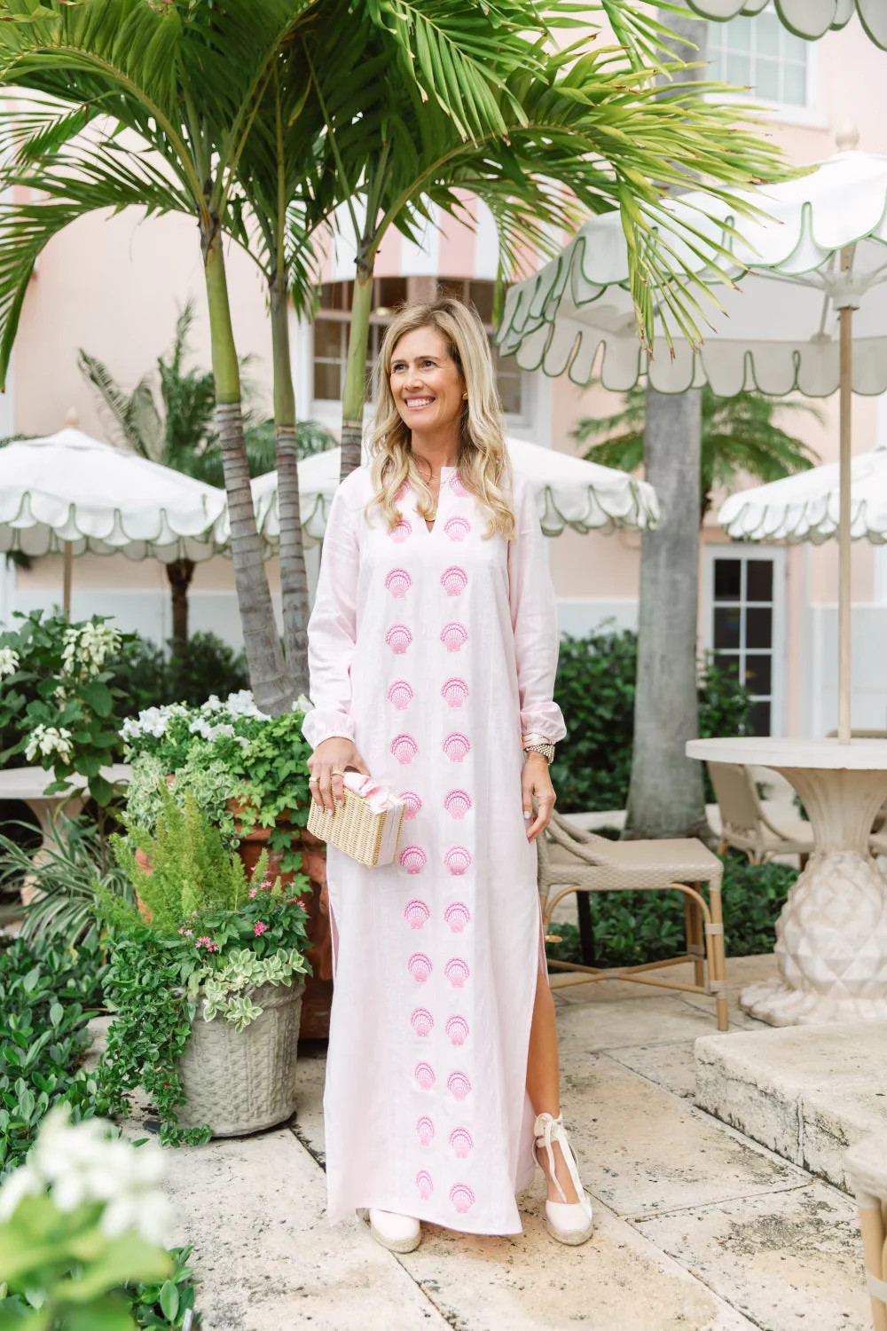 Blush Embroidered Shell Caftan | Sail to Sable