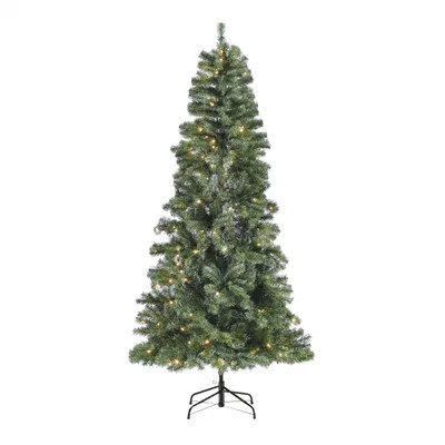 Home Accents Holiday 6.5 ft. Festive Pine LED Pre-Lit Artificial Christmas Tree T9 22HD30002 - Th... | The Home Depot