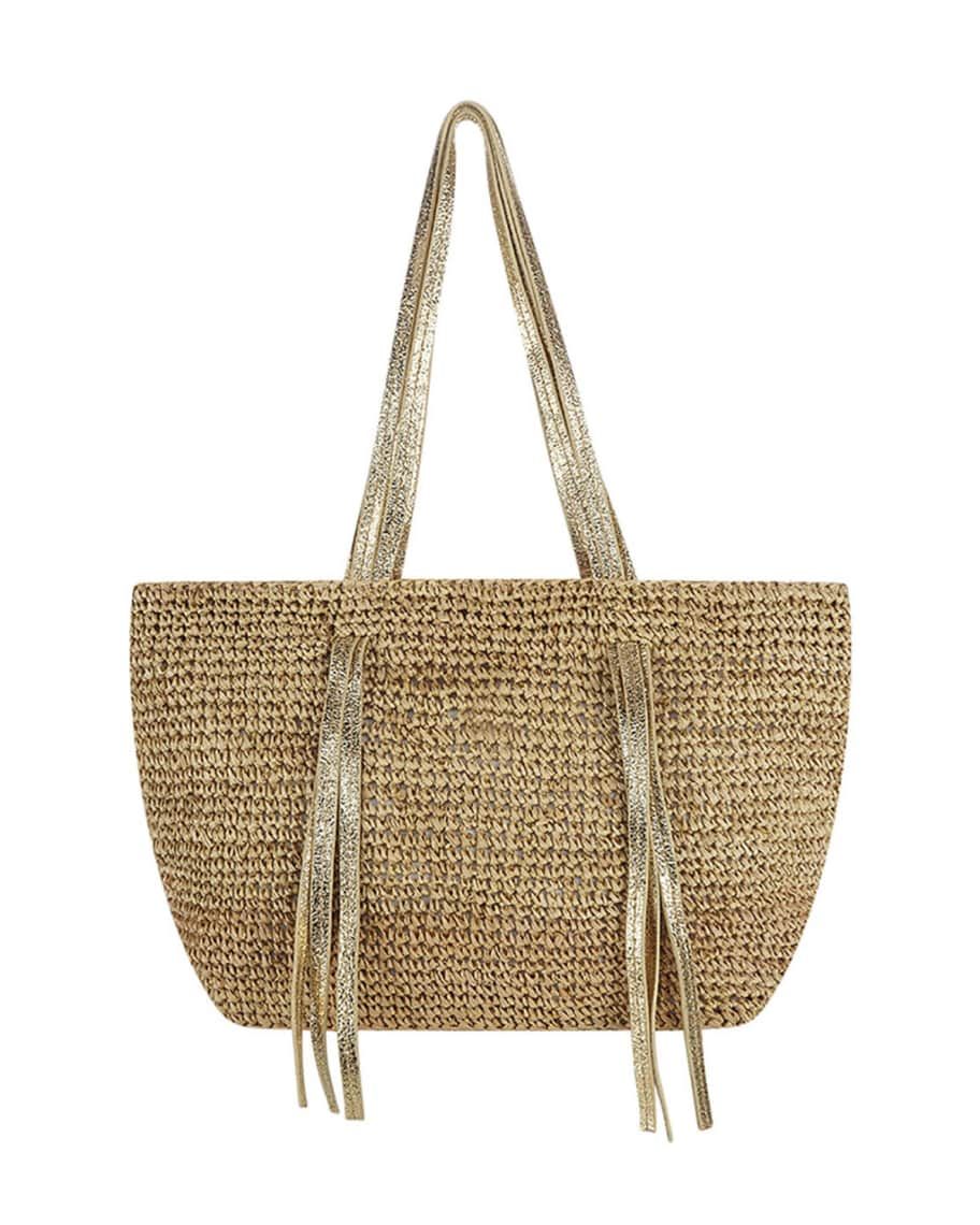 Flora Bella Indore Large Crochet Raffia Shoulder Tote Bag | Neiman Marcus