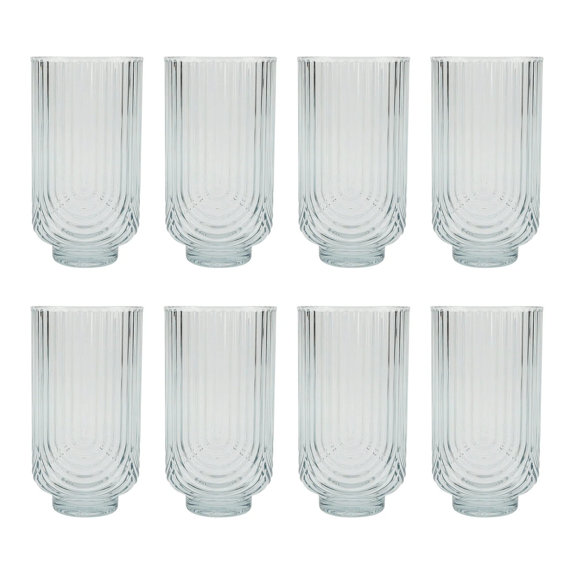 Better Homes & Garden 8-Pack Tritan 21-Ounce Ribbed Arch Tumbler Set, Teal | Walmart (US)