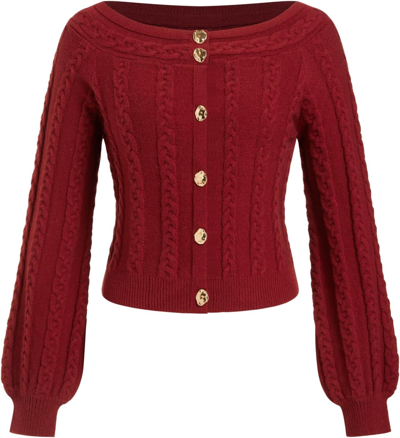 CIDER Womens Cropped Cardigan Sweater Boat Neck Long Sleeve Tops | Amazon (US)