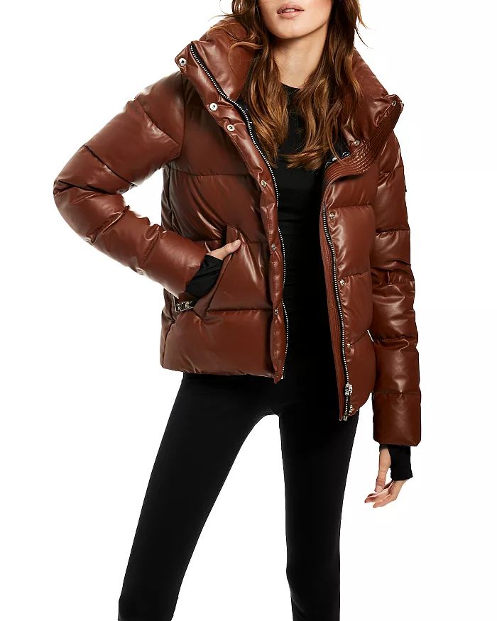 Isabel Faux Leather Puffer Coat | Bloomingdale's (US)