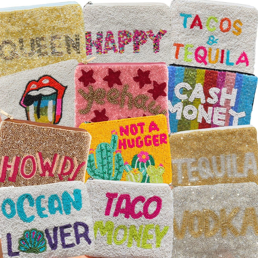 Beaded Coin Pouch, Beaded Coin Purse, Bead Coin Pouch, Best Friend Gift, Party Favors Gift, Yeeha... | Etsy (US)