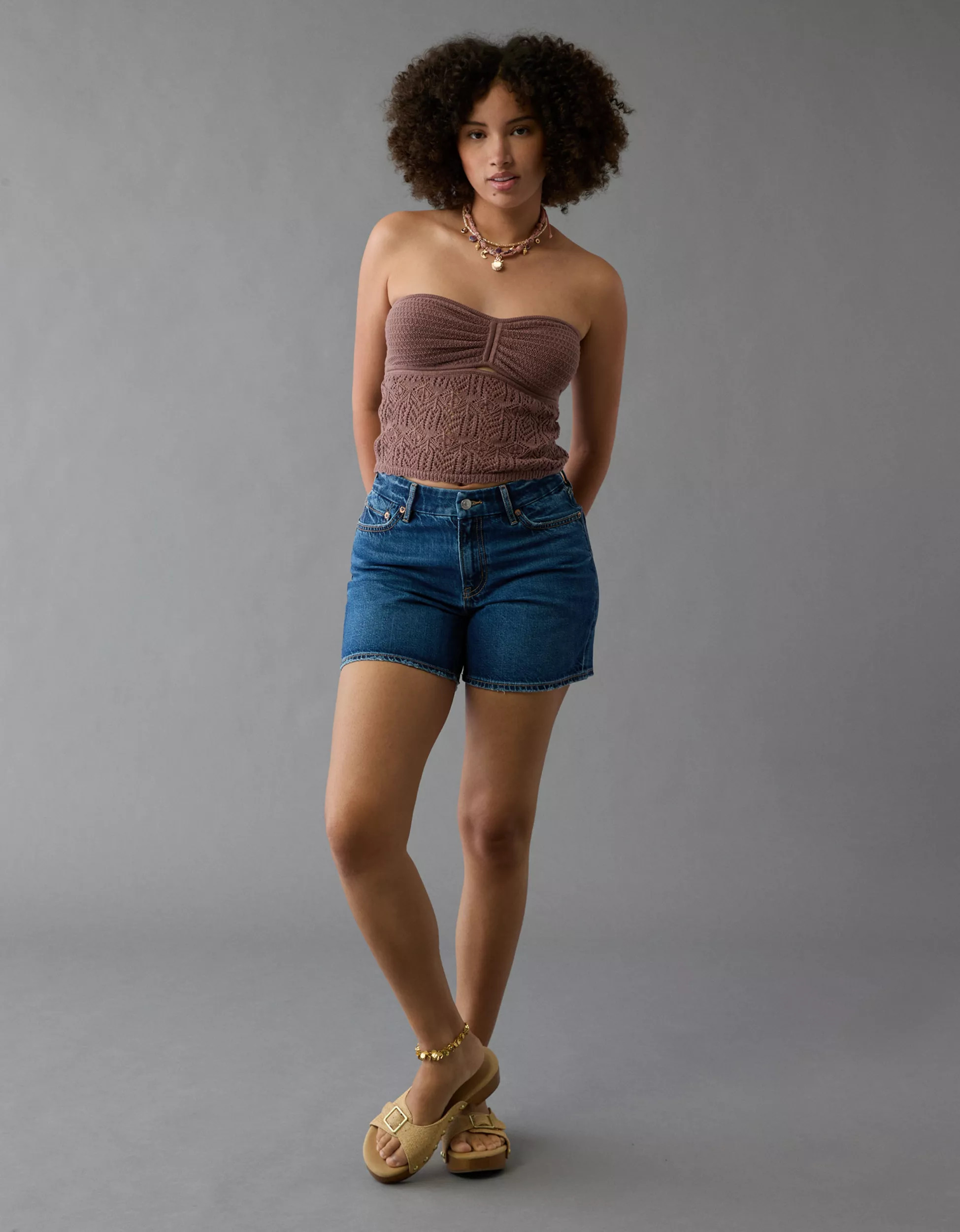 AE 6" Strigid Curvy Super High-Waisted Relaxed Denim Short | American Eagle Outfitters (US & CA)