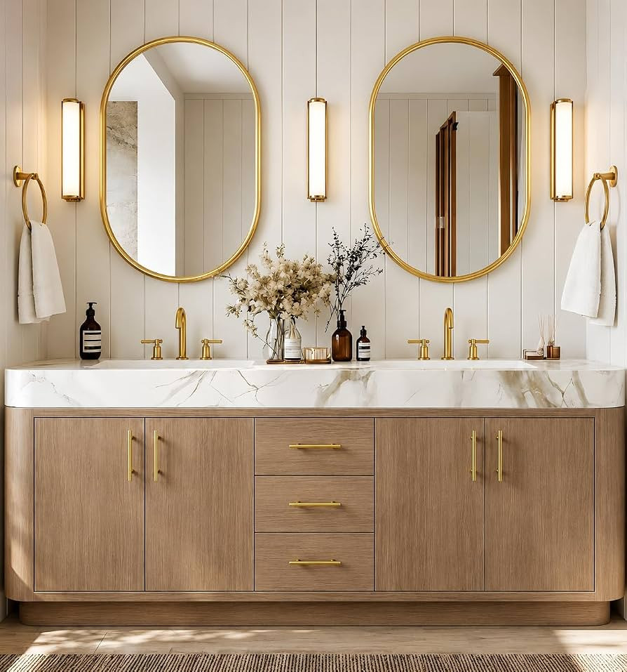 Freestanding Sink Vanity, Double Sink Bathroom Vanity with Storage Cabinet | Amazon (US)