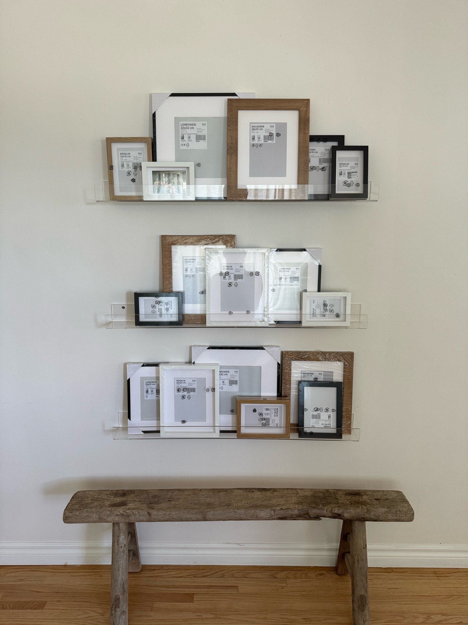 Gallery wall 🖼️ shelves are 36 in. and frames are all IKEA! 

#LTKHome