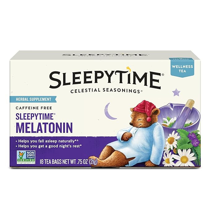 Celestial Seasonings Sleepytime Tea Plus Melatonin, Caffeine Free, Celestial Seasonings Herbal Te... | Amazon (US)