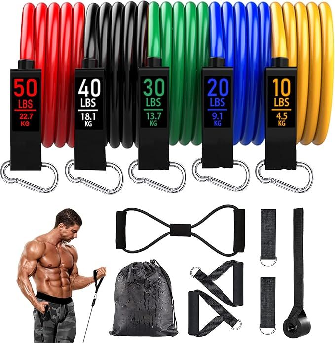 Resistance Bands, Resistance Band Set, Workout Bands, Exercise Bands for Men and Women, Exercise ... | Amazon (US)