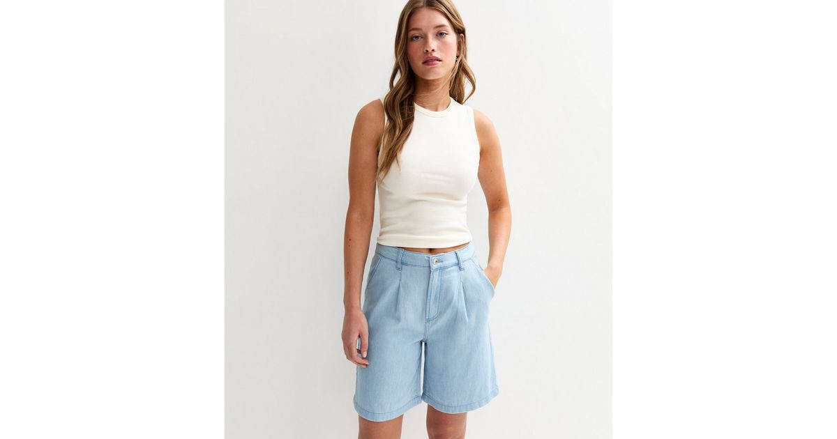 Light Blue Knee Length Soft Denim Shorts
						
						Add to Saved Items
						Remove from Saved ... | New Look (UK)