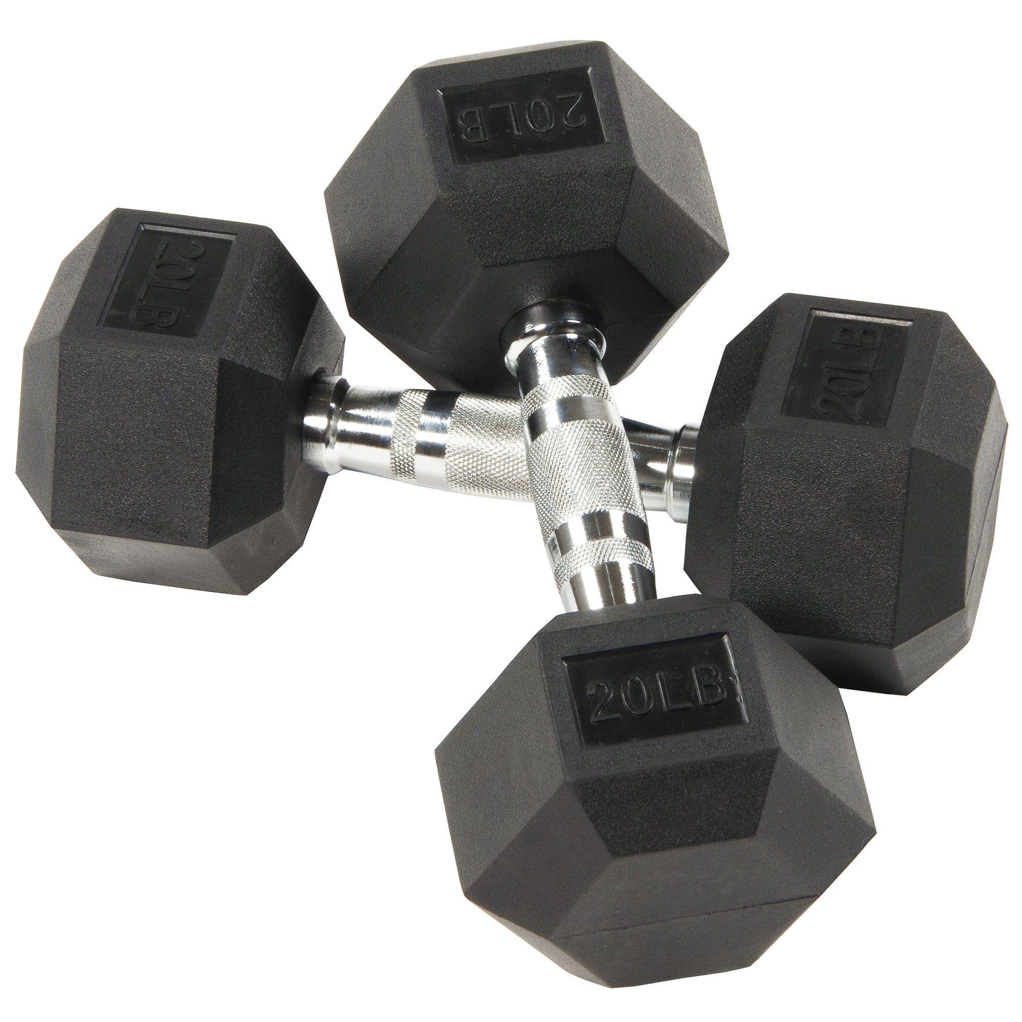 BalanceFrom Rubber Encased Hex Dumbbells, 20 lbs Pair | Walmart (US)