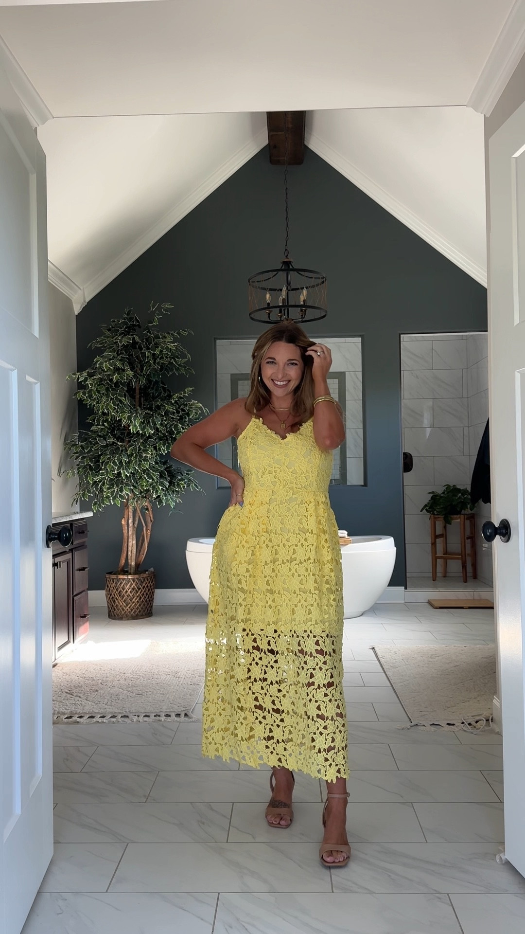 The perfect wedding guest dress! 🌼💛 comes in several colors! I’m 5’2 wearing size medium and it fits perfectly. Adjustable straps and pockets to hold your phone or gloss! 

#LTKWedding #LTKFindsUnder100 #LTKParties