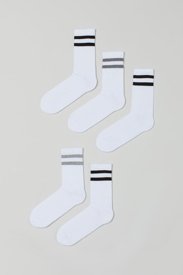 Fine-knit socks in a soft cotton blend. Ribbed leg section with elastication at top. | H&M (US)