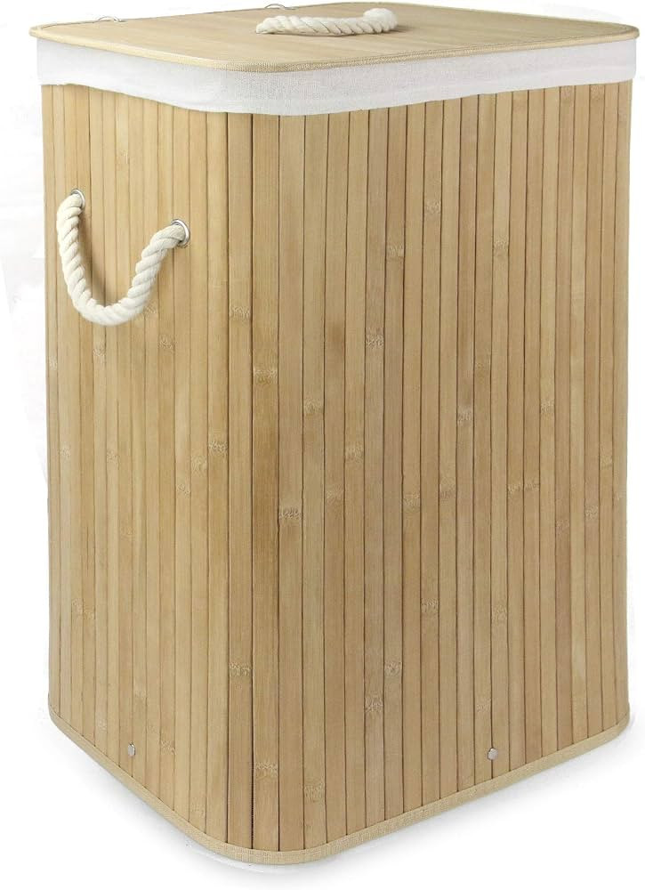 Bamboo Laundry Basket | 72L Collapsible Washing Basket | Storage Hamper | Removable & Washable Cl... | Amazon (UK)