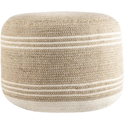 Heatherly 18" Wide Round Striped Pouf Ottoman | Wayfair North America