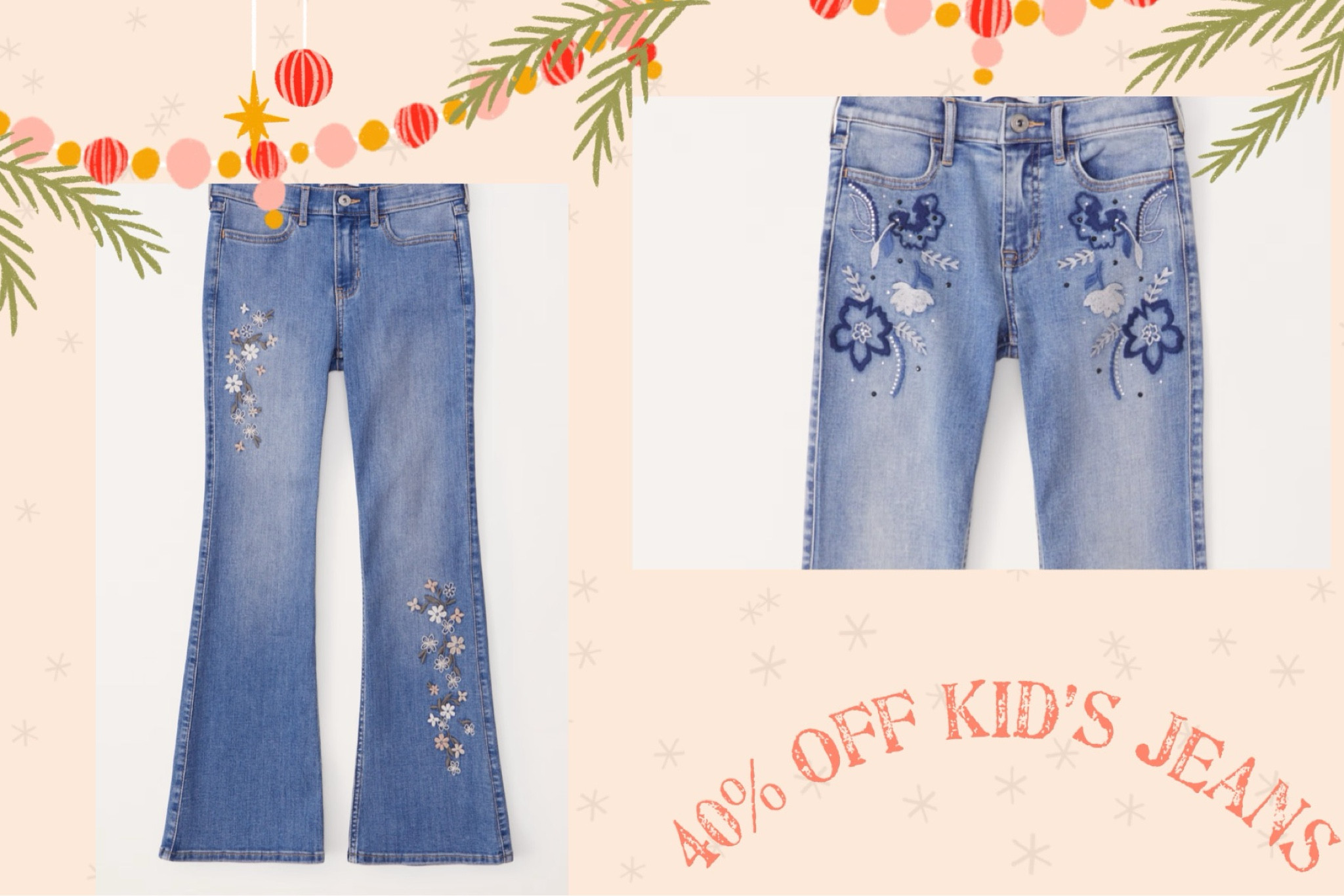 Kid’s Cute Flare Jeans are 40% Off. 
kid’s Jeans | wide legged pants| kid’s flare pants| Daisy Pants| Daisy Jeans| Fun Jeans| Girl’s Pants| Girl’s Jeans

Shop my daily looks by following me @dressedinglitters on the @shop.LTK app. OR you can go to my instagram profile page and click on my shopping link in my bio

#LTKSeasonal #LTKHoliday #LTKsalealert