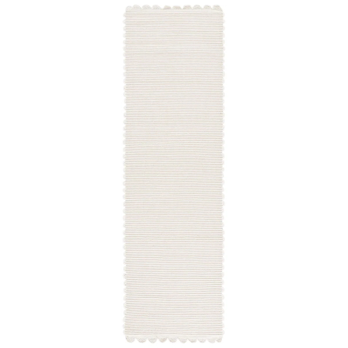 Quaniyah Handwoven Wool/Recycled Cotton Striped Rug in Ivory | Wayfair North America