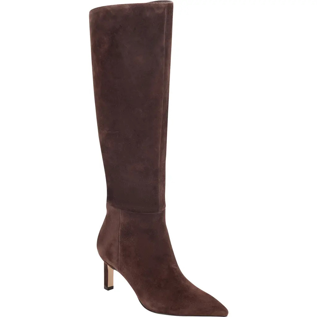 Marc Fisher LTD Esmee Pointed Toe Knee High Boot in Dark Brown at Nordstrom, Size 6.5 | Nordstrom
