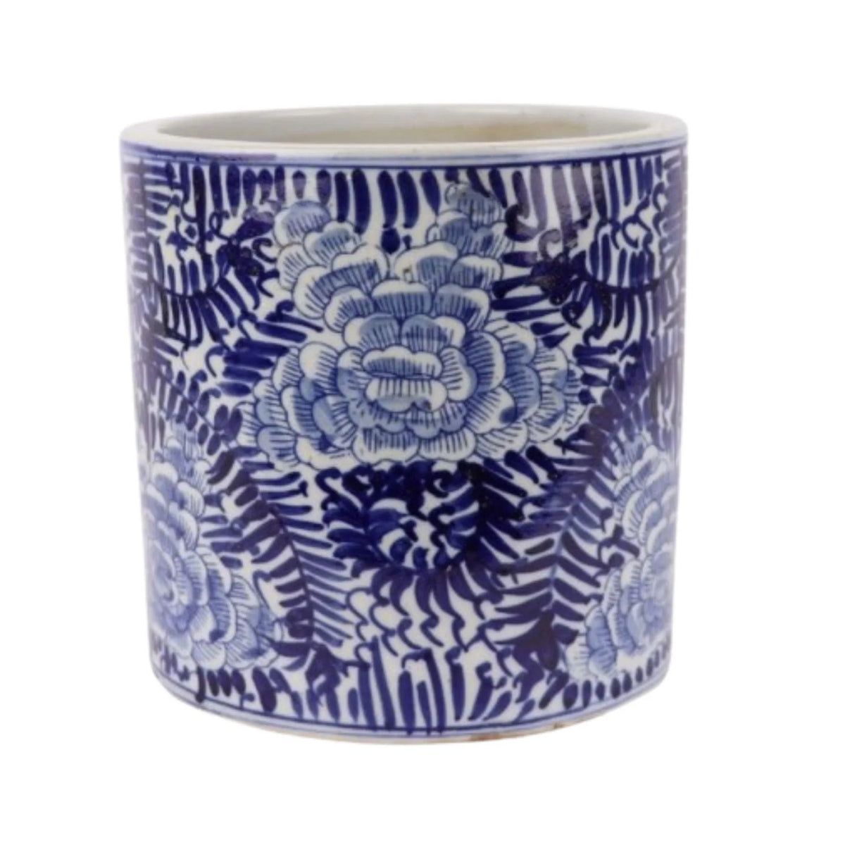 Blue And White Porcelain Blooming Flower Orchid Pot | The Well Appointed House, LLC
