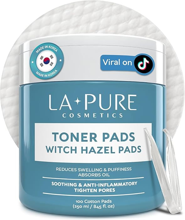 La Pure Korean Toner Pads With Witch Hazel - 100 Ct | Hydrating, Exfoliating Pads & Pore Care Kor... | Amazon (US)