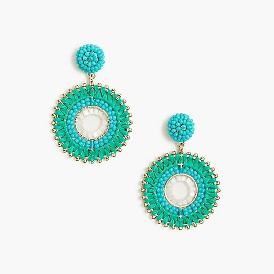 Beaded circle statement earrings | J.Crew Factory